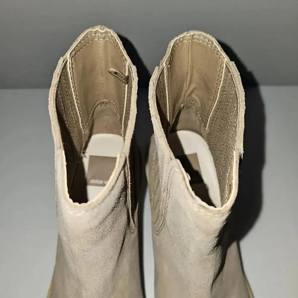 Dolce Vita Caster H20 Ankle Bootie Womens 10 Tan Suede Waterproof Platform Fall